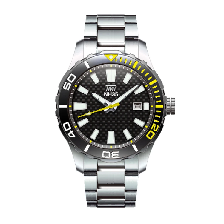 Японские часы TMI Stop Seconds с автоматическим механизмом NH35A с датой