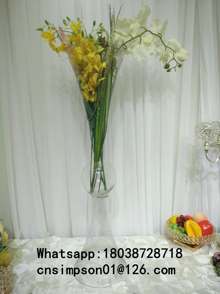 Прозрачная стеклянная ваза, центральный столик для свадебного стола, цветочный держатель, центральный элемент