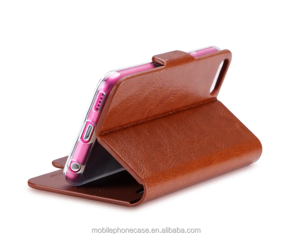 High Quality Smooth Touch Crazy Horse Pattern Wallet Card-Slot Pu Leather Cell Mobile Phone Case For Ipod Touch 6