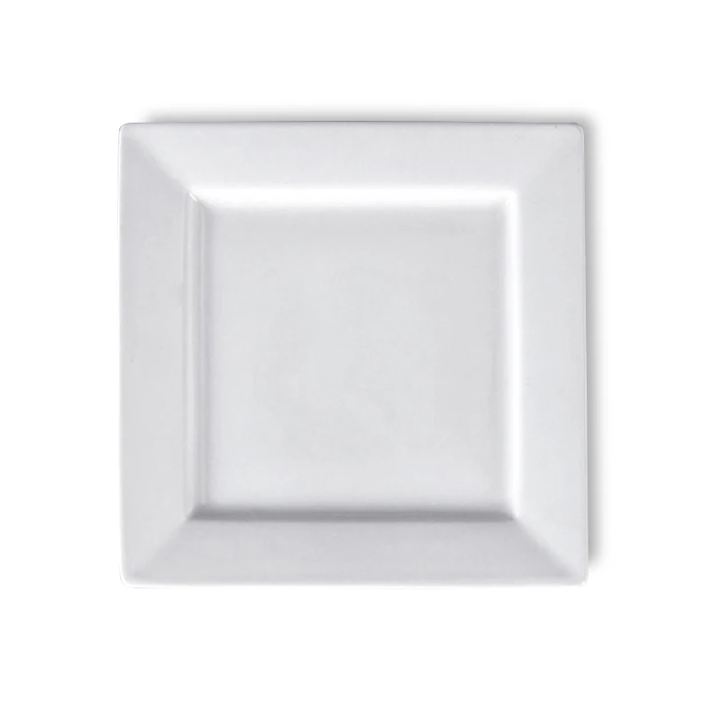 Restaurant Ceramic Plates Dishes, Restaurant Crockery Square Plate, White Square Dishes