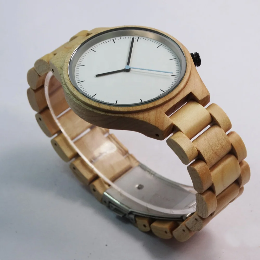 Minimalist miyota 2035 movement watch men wood bamboo private own label