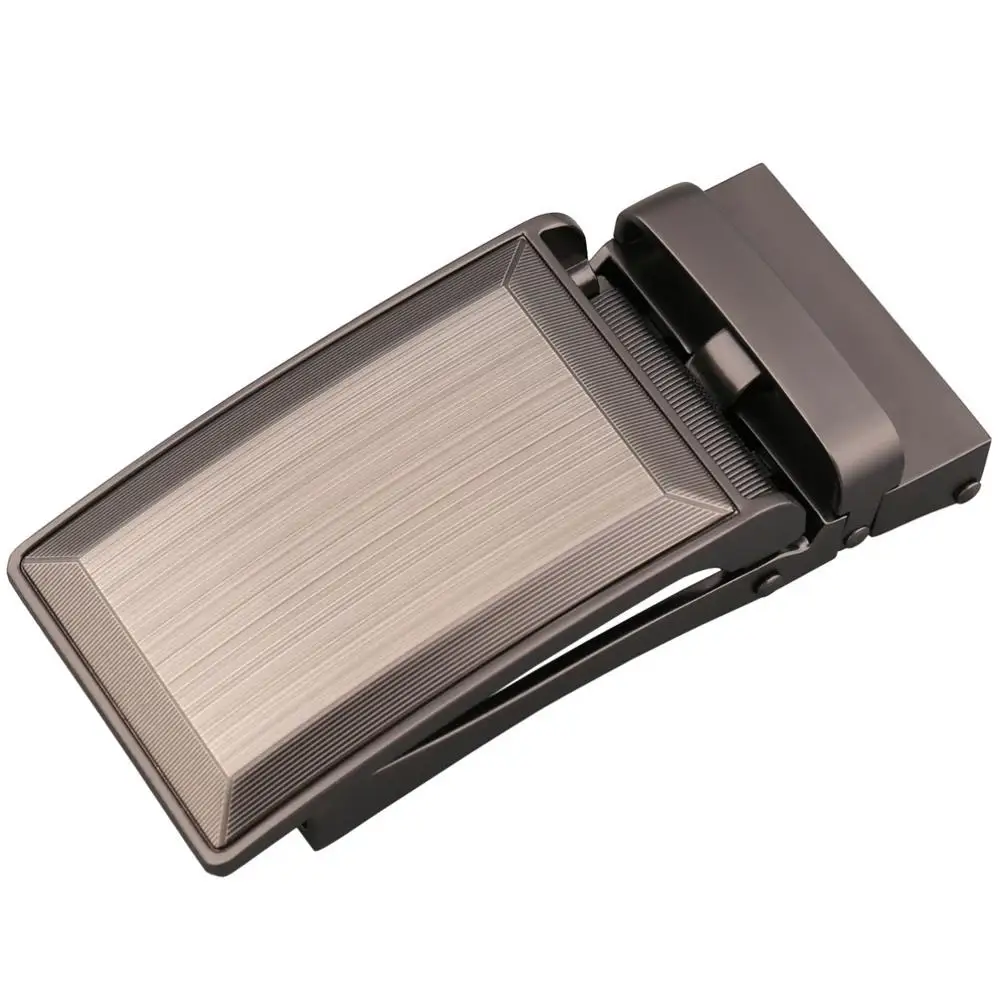 wholesale 35mm top quality alloy simple design blank no logo brushed gun metal easy clip removable automatic belt buckle