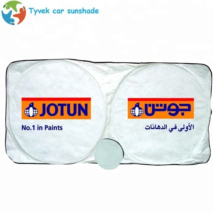 Best quality white car window sun shade tyvek car sunshade with logo printing