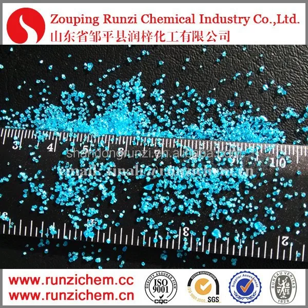 Cu 24% Fertilizer uses blue colour of Copper sulphate pentahydrate crystals