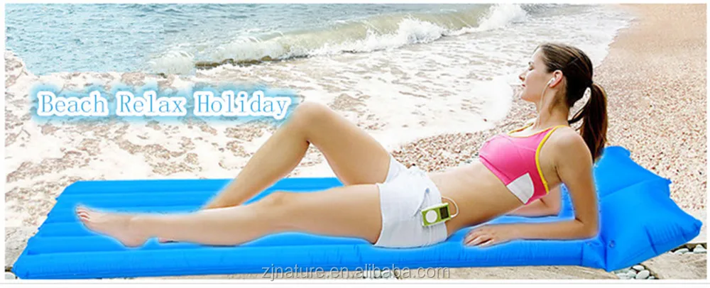 Popular High Quality Portable Inflatable Beach Mat With Pillow