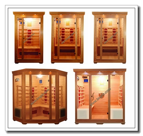 
New Product Decoration Four Person Wooden Outdoor Far Infrared Sauna Room 