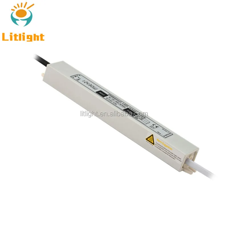 20W 30W 40W 100W waterproof IP67 high power factor constant voltage aluminum 50W Power Supply LED Driver DC12V/24V