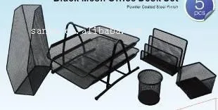 
High Quality Metal Mesh 5 PCS Office Stationery Set 