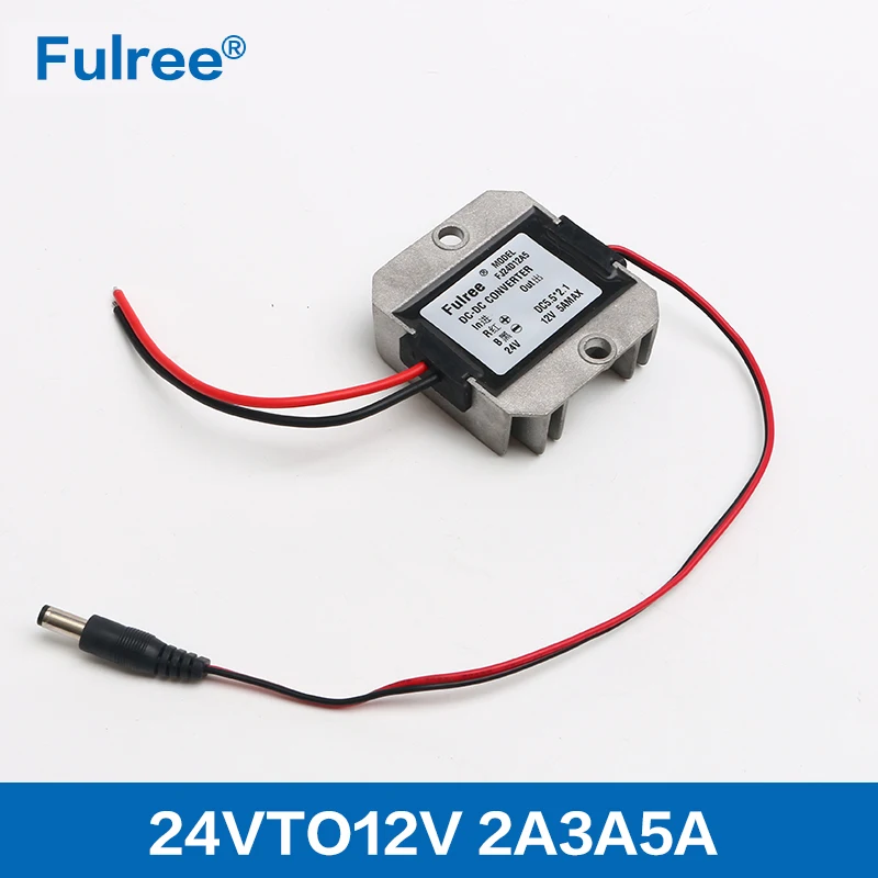 DC DC Step Down Power Converter 24V to 12V 3A 5A Output DC Jack 5.5*2.1mm Plug Car CCTV DVR Camera Monitoring Power Supply