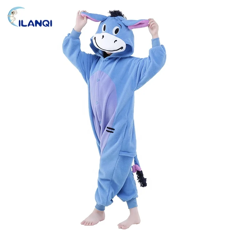 
Blue donkey onesie animal cosplay costume pajamas for children 