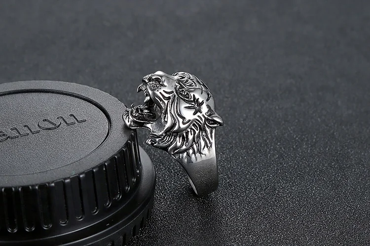 Gothic Tiger Head Rings Punk Biker Cool Men Ring Vintage Steel heavy Ring In Stock