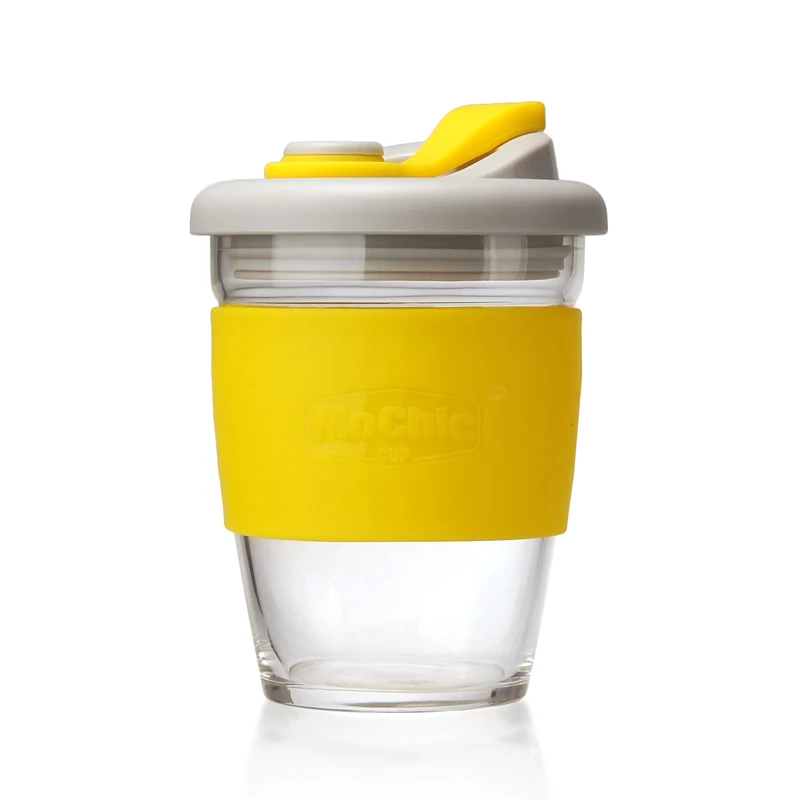 Best Selling Mochic Professional Design Reusable Glass Cup Drinkware Borosilicate Glass Coffee Cups With Lid