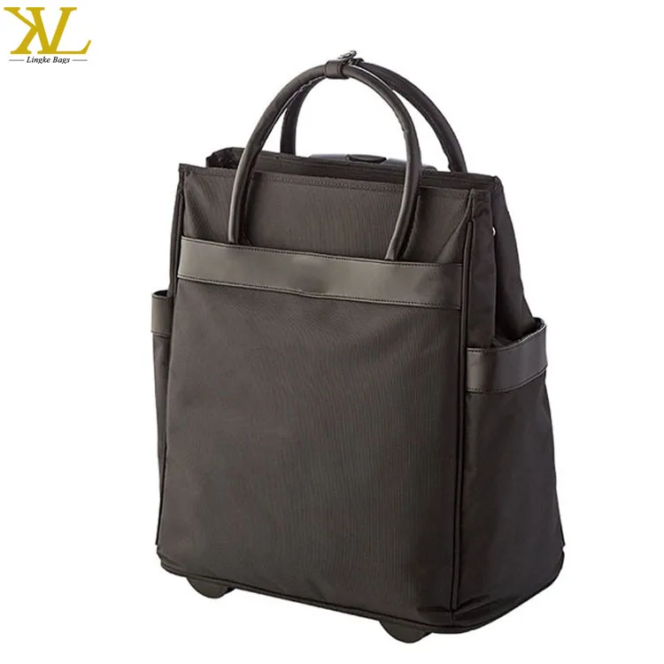 Fashion Ladies Rolling Tote Handbag With Wheels Trolley Tote Travelling Bags