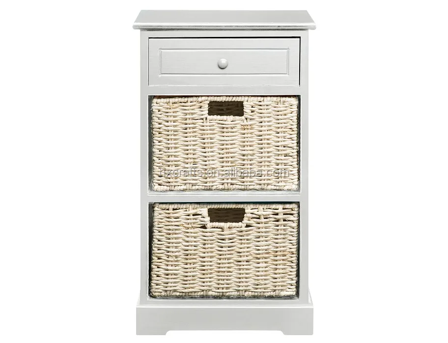 water hyacinth basket furniture wooden straw nightstand