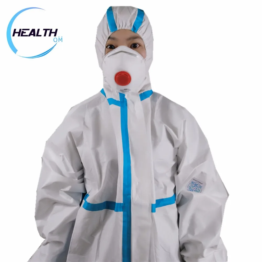 Long sleeve surgical coverall isolation disposable type 5 full length coveralls
