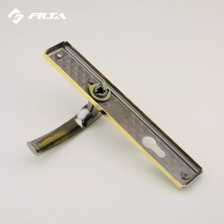 Black nickel gold plated door hardware accessories modern main wood door handle P028-H056