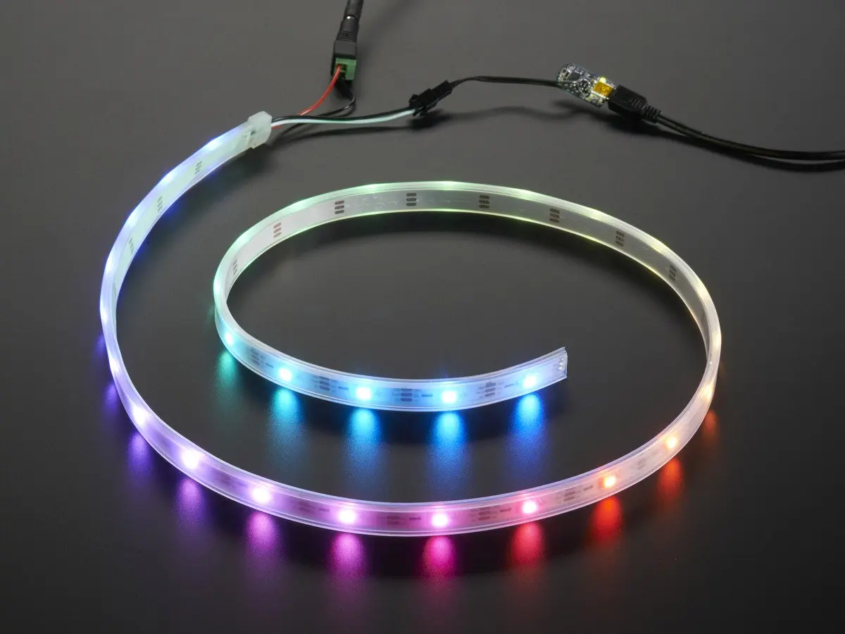 ip67 waterproof LED strip light 5m 30LEDs/m SMD 5050 LED strip DC 5V double PCB rgb ws2813 APA102 PVC aluminum channel