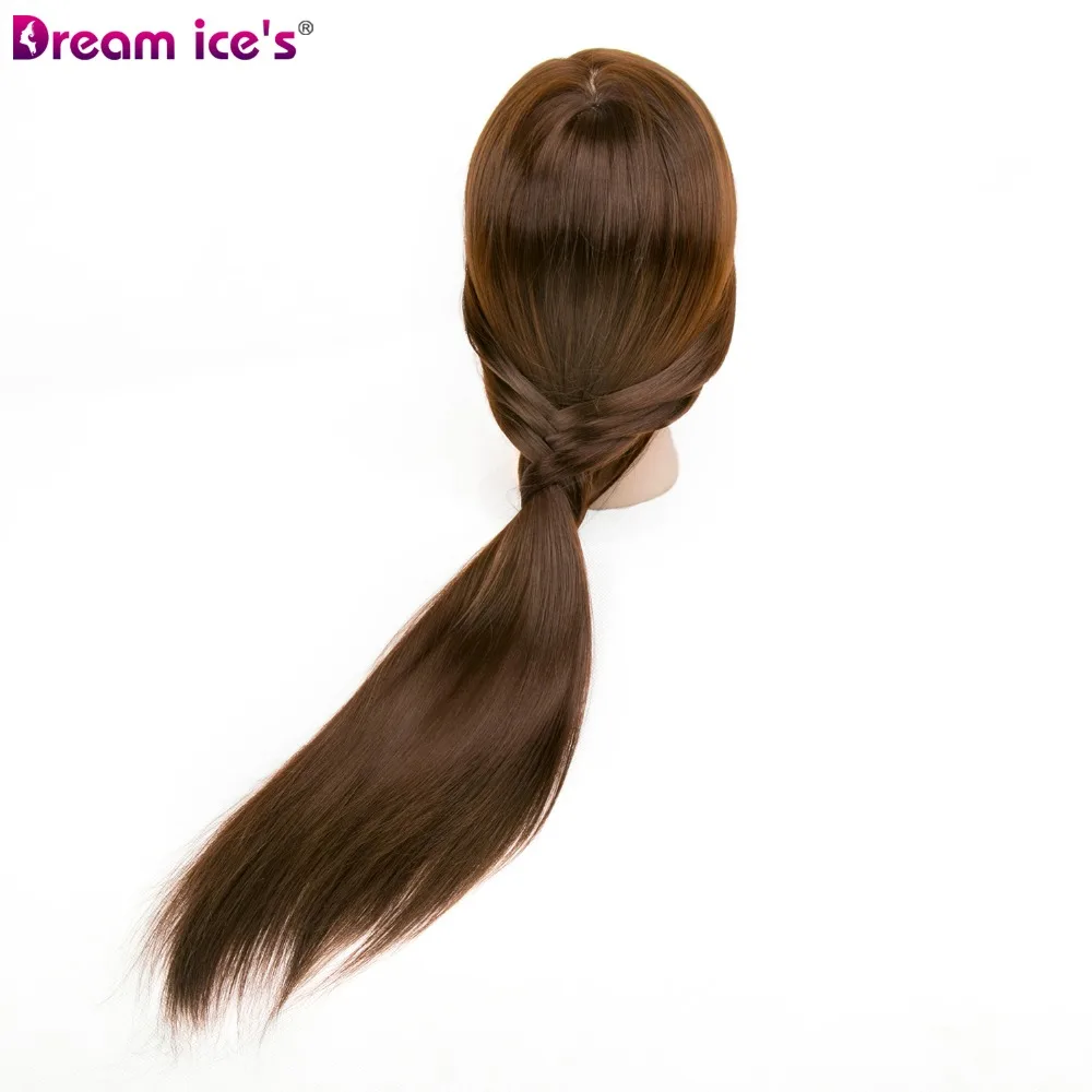 cheap price 50cm 220g brown color synthetic hair training head