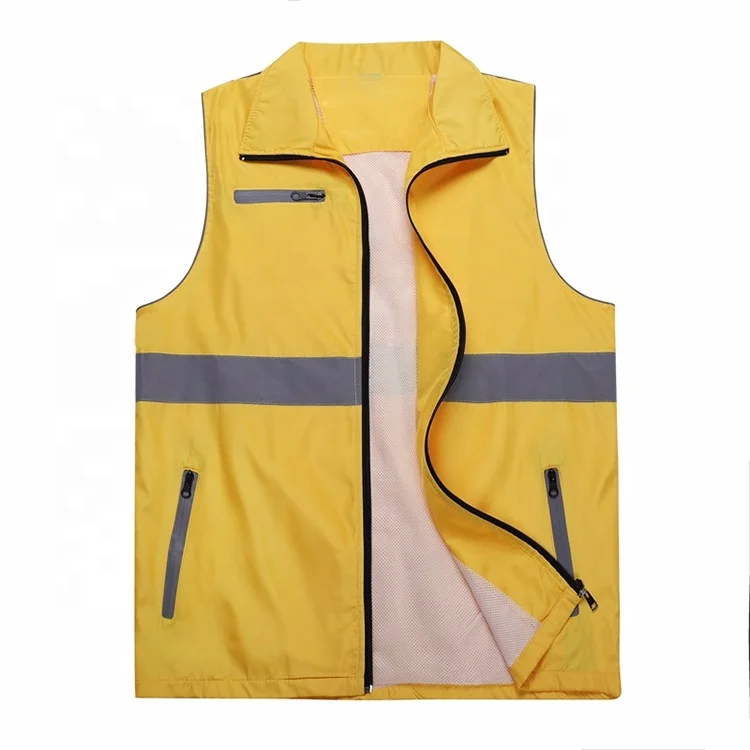 Custom work safety vest with pockets