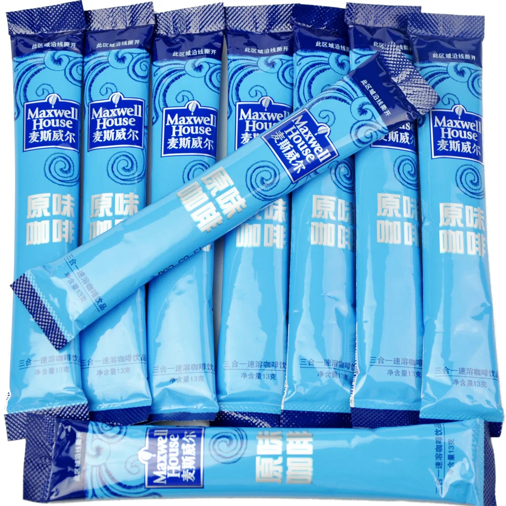 Laminated plastic instant coffee stick bag/coffee sachet packaging bag