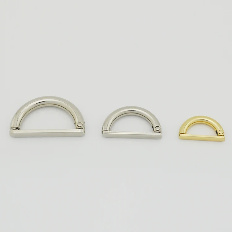 Top selling zinc alloy metal open D ring bag metal spring d ring buckle