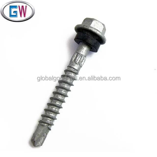 Hex washer head Self drilling screws with  Seal  Galvanized roofing screws