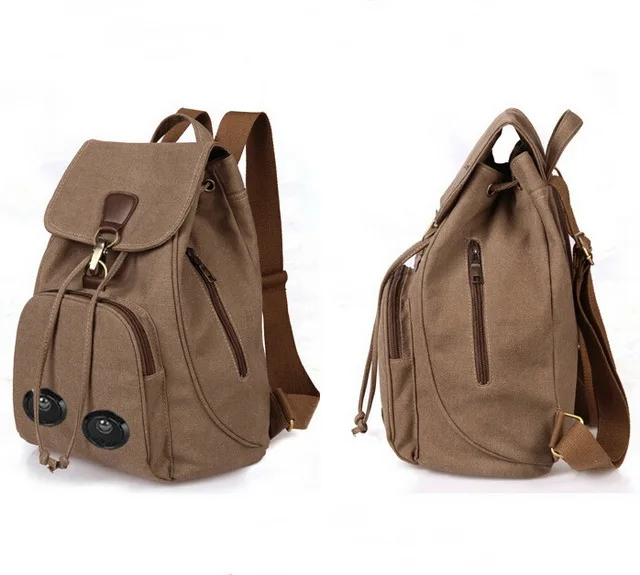 High quality custom canvas speaker backpack for school travel picnic hiking