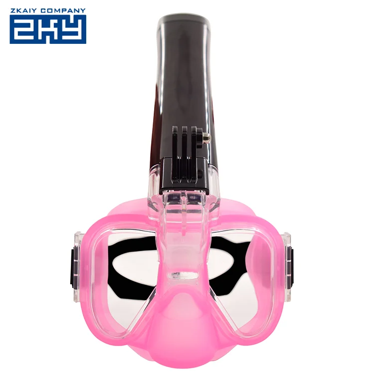 Профессиональная силиконовая маска для подводного плавания с легким дыханием и креплением на 180 градусов