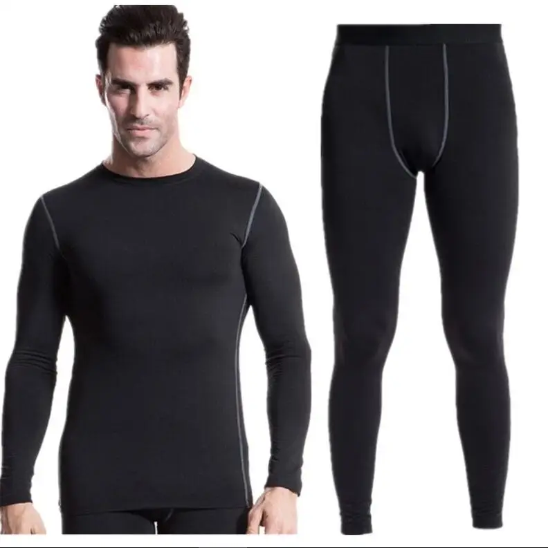 Mens Compression Sets  Quick Dry Compression Shirt and Pants with Custom Logo Gym Fitness Suit OEM