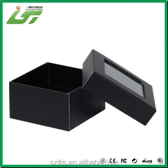 2015 черный печать бумага часы box, картон коробка вахты, часы упаковывать коробки с пвх окна