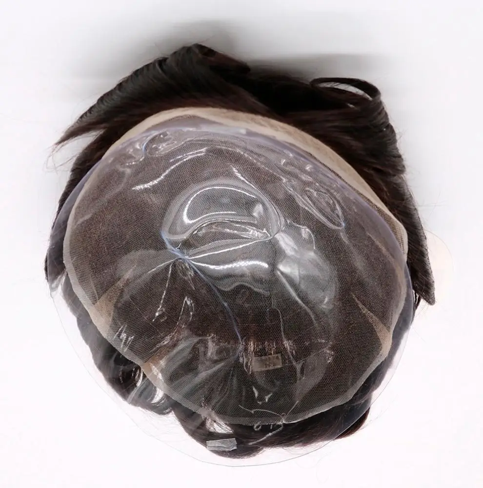 Выбеленные узлы, мужской парик, швейцарская кружевная Реми-система для замены волос, индийский парик для мужчин, мужской парик, полностью Швейцарский парик