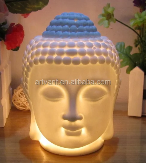 Big Buddha Head Furnace Ceremic Aromatherapy Essential Oil Burner Not Charged Candle Burner for Home Decoration