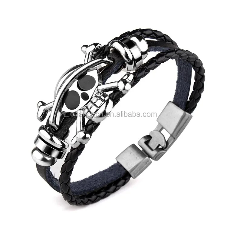 Fashion Jewelry Pirate King Skull Bracelet for Men