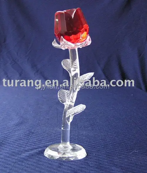 Beautiful Clear Crystal Rose Decorative Crystal Flowers for House Decorative Items