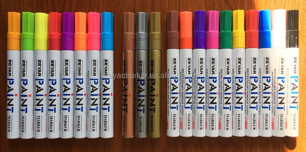 Маркеры для краски на масляной основе под заказ ZEYAR, средние точки, разные цвета, водонепроницаемые чернила