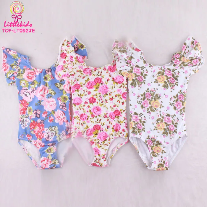 Flutter Sleeve Toddler Baby Leotard White Girls Blank Wholesale Ruffled Ballet Leotards