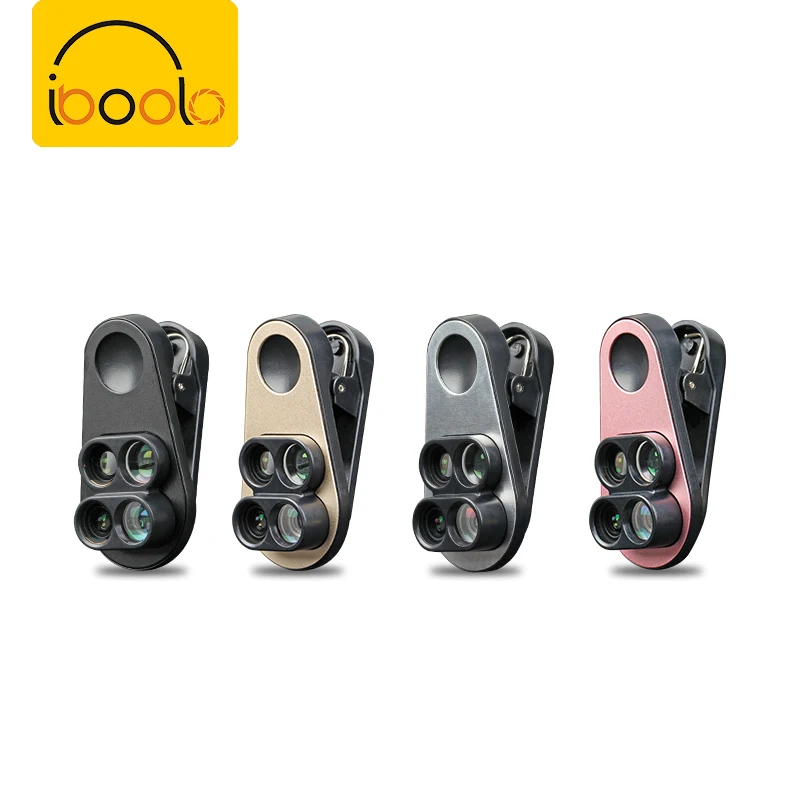 Iboolo бренд оптовая продажа с фабрики сотовый телефон 4 в 1 широкий угол макро телефото объектив рыбий комплект для iphone