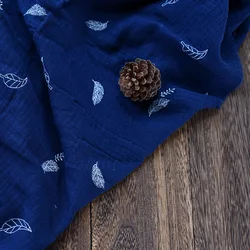 Combed pattern custom printed cotton muslin double gauze fabric for baby