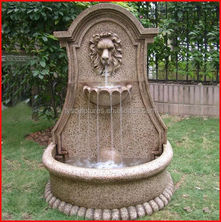 Decorative stone indoor water wall lion head spraying water fountains with cheap price