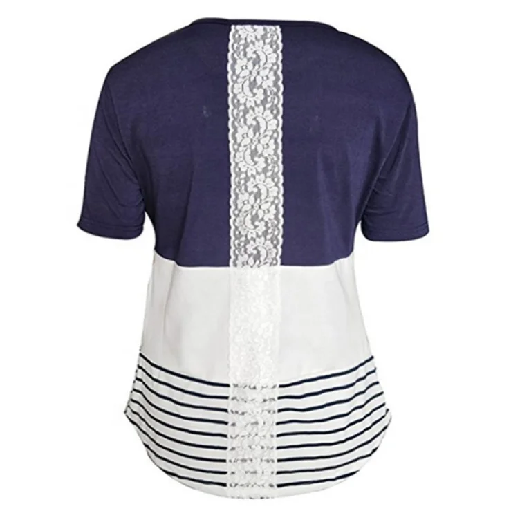 
Hot Fashion Maternity Nursing Tops Breastfeeding Clothes Clothing Lace Stripe Maternity Breastfeeding Shirt Feeding Nursing Wear 