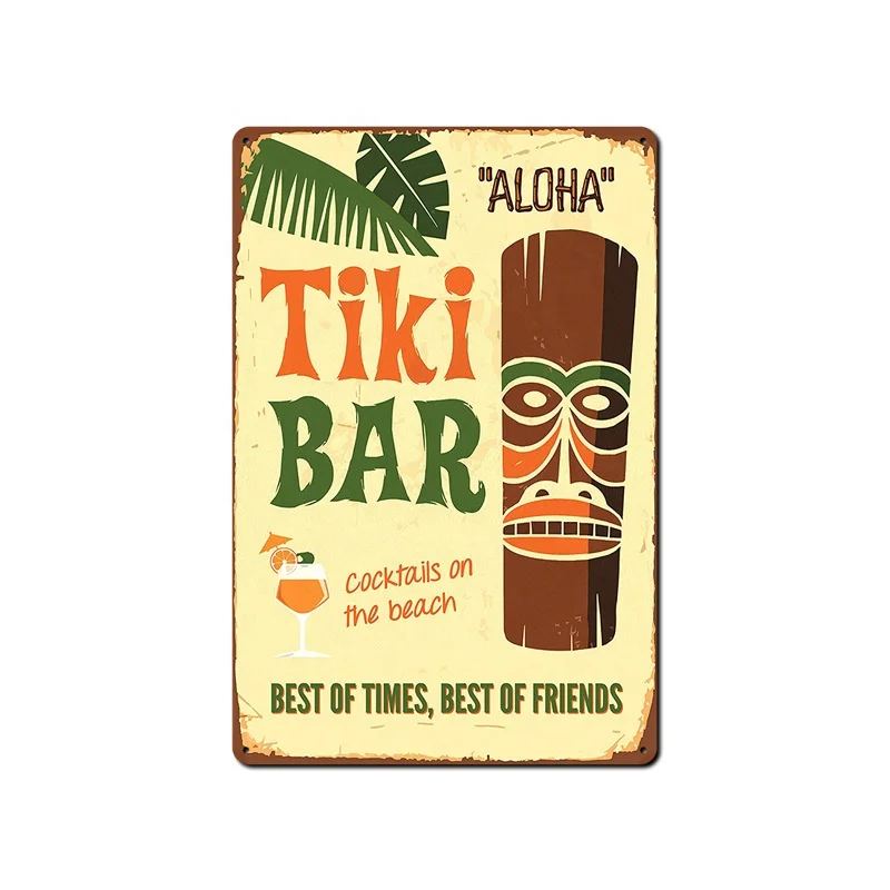 Сделайте заказ Tiki Bar, алюминиевые парковочные металлические жестяные знаки, коллекция онлайн