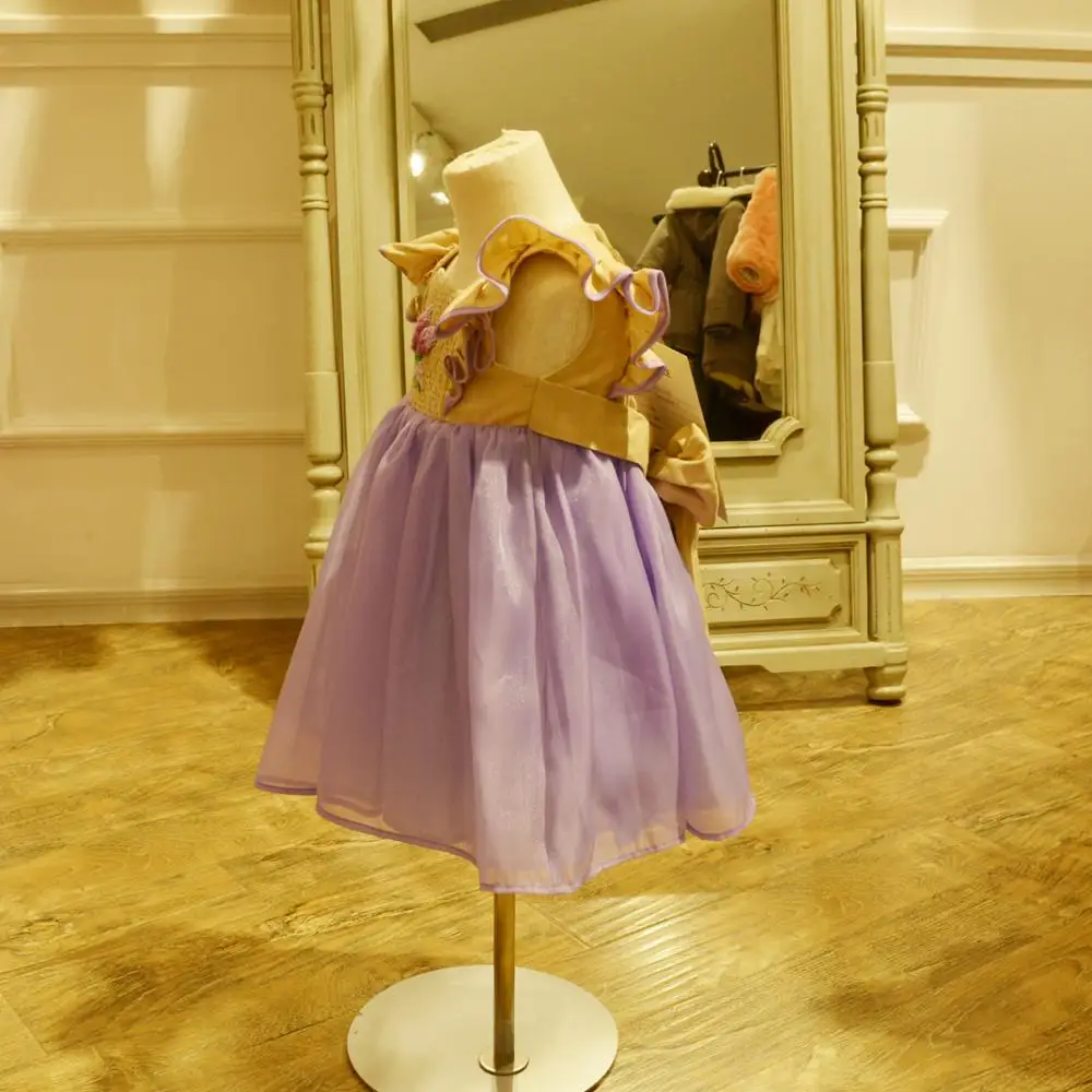 wholesale well dressed wolf remake lavender smocked dress for kids purple dress for girls