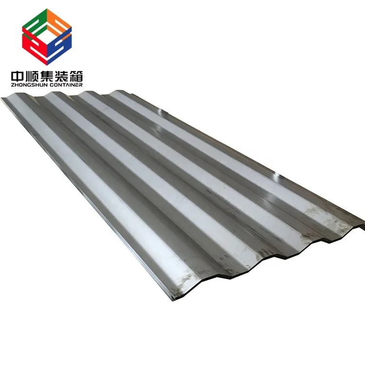 Shipping container steel material corrugated side wall panel