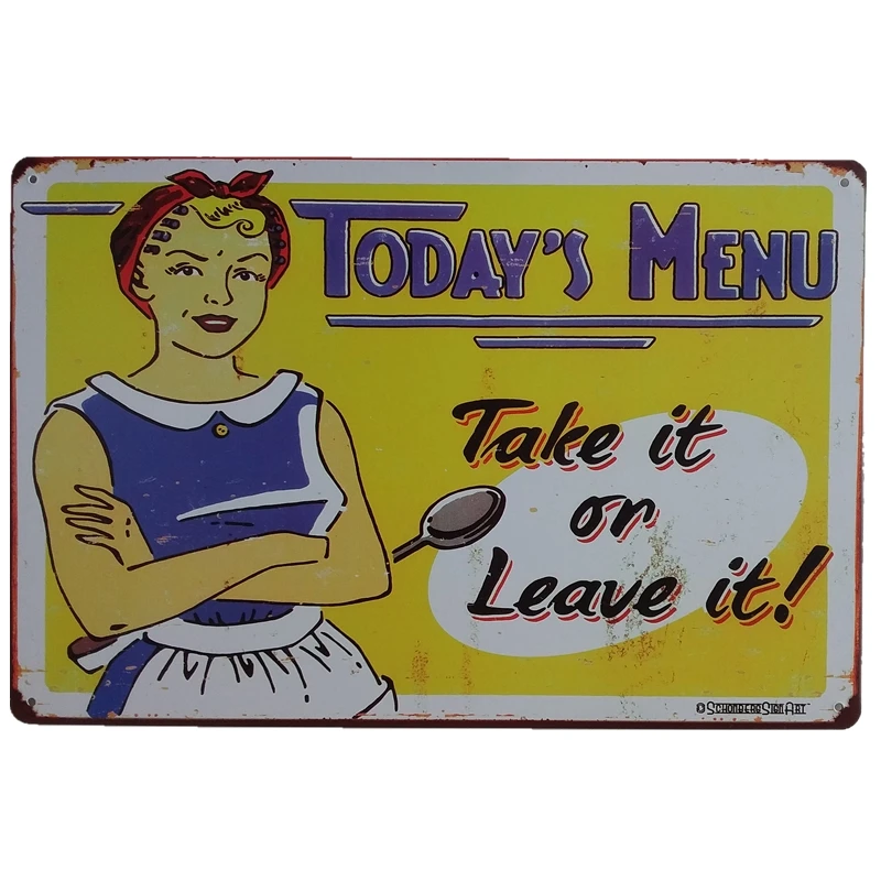 
High quality 20x30cm metal plate hotsale vintage retro tin signs for home wall decoration 