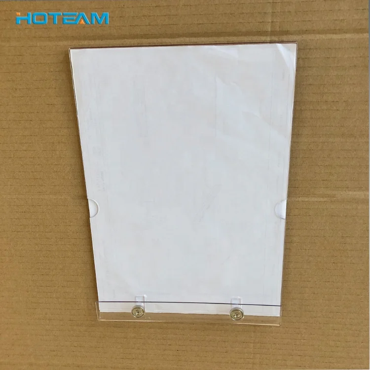Acrylic Sign Holder 8.5 x 11 Acrylic T Shape Display Stand, Double Sided, Bottom Load, Portrait Style Menu Ad Frame with Magnet