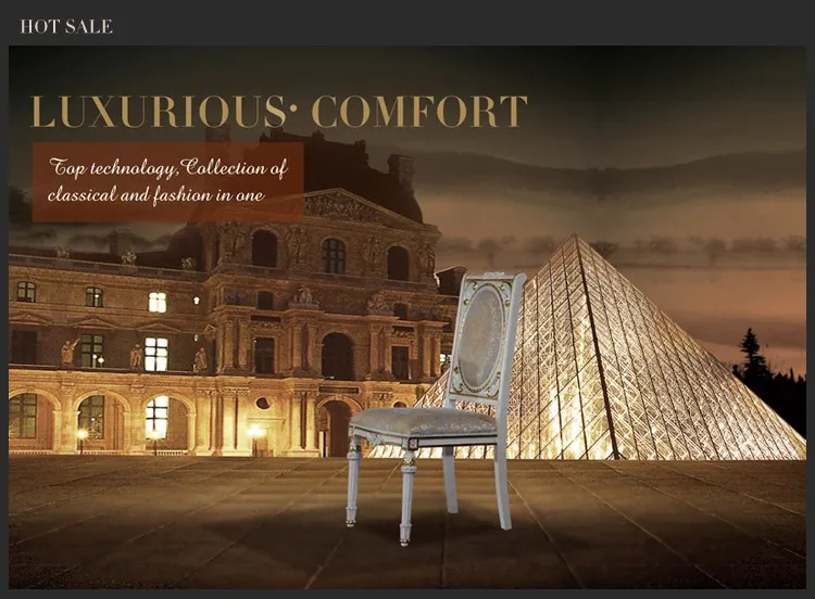 Wood dining room chair home furniture luxury europe royal dining chair