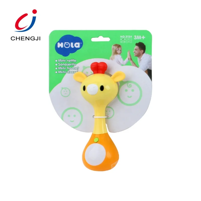 Educational plastic musical mini animal shape rattle toys for baby
