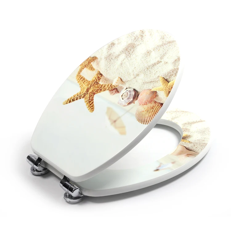Bofan Molded wood UV surface beach star kids bidet toilet seat toilet lid cover with slow down hinges