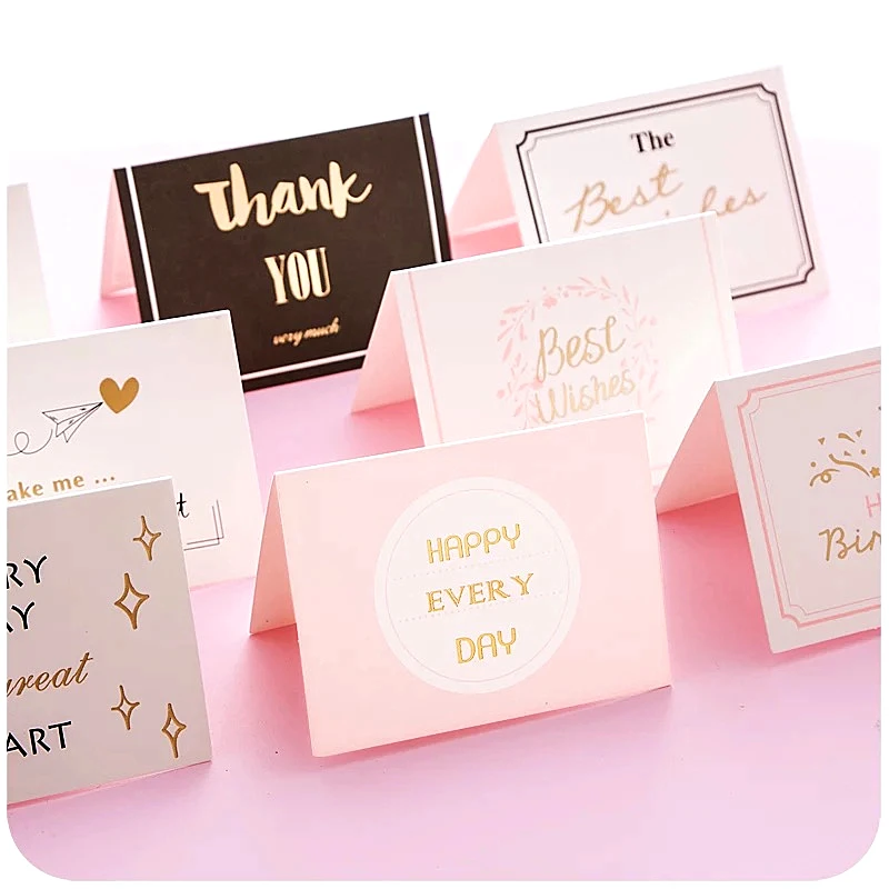 Happy Birthday Thank You Cards Invitation Cards Wedding Kraft Paper Greeting Card