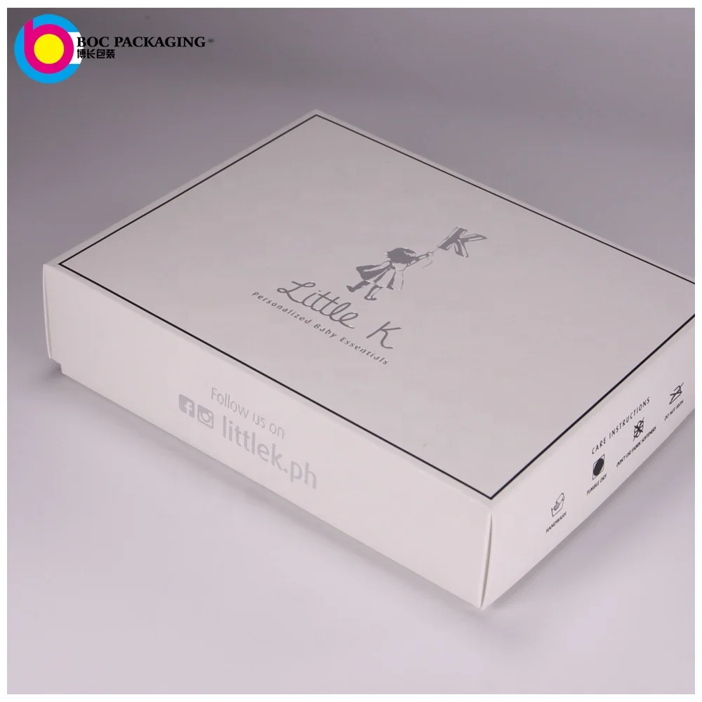 Customized luxury paper apparel clothes socks blanket sets packaging new born boy girl baby gift clothing box